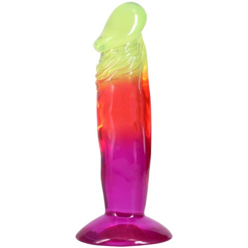 Фалоімітатор реалістичний на присосці райдужний Doc Johnson Crystal Jellies - 6.5