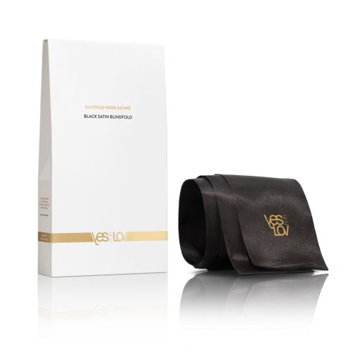 Сатиновая повязка на глаза черная YESforLOV Satin Blindfold