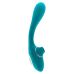 Подвійний вібратор для точки G та клітора з вакуумом бірюзовий S Pleasures Dual Suction