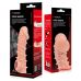 Насадка на член реалистичная с шипами с петлей для мошонки телесная Kokos Cock Sleeve CS 005 размер S 