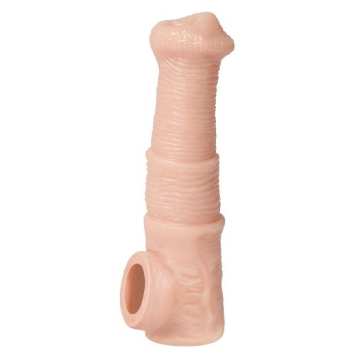 Насадка на член реалістична із кільцем для мошонки тілесна Kokos Cock Sleeve модель CS 011 розмір M