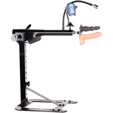 Секс машина Цезарь для женщин с пультом ДУ черного цвета с Фаллоимитатором и Анальной пробкой в комплекте Foxshow Caesar Machine