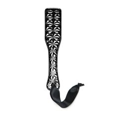 Двухсторонняя шлепалка БДСМ с алмазной текстурой черного цвета Whipsmart Diamond paddle