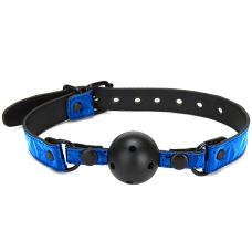 Кляп у рот силіконовий чорно синього кольору NS Novelties Diamond ball gag