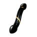 Двосторонній фалоімітатор скляний чорного кольору Secret kisses Handblown double ended dildo довжина 190 мм