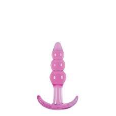 Анальный плаг с ручкой якорем розовый JELLY RANCHER T-PLUG RIPPLE