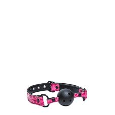 Кляп-шар для рта черный с розовым NS Novelties