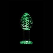Анальная стеклянная светящаяся пробка прозрачного цвета NS Novelties Firefly glass plug large