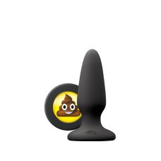 Анальная силиконовая пробка черного цвета с заглушкой смайликом NS Novelties Mojis sht medium