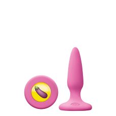 Анальная силиконовая пробка розового цвета с заглушкой смайликом NS Novelties Mojis dck