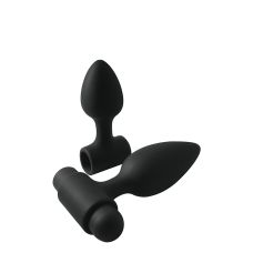 Набор анальных пробок силиконовых с вибрацией черные Renegade Vibes O Spades