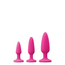 Набор анальных пробок на присоске розового цвета COLOURS PLEASURES TRAINER KIT
