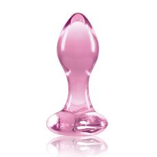 Анальная стеклянная пробка розового цвета NS Novelties Crystal heart