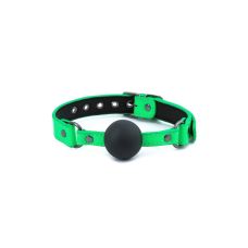 Кляп в рот в виде мяча черно зеленого цвета NS Novelties ELECTRA BALL GAG BONDAGE COUTURE BALL