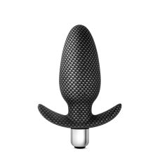 Анальна силіконова пробка з вібрацією чорна SPARK THROTTLE AV-01 CARBON FIBER