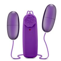 Віброяйце подвійне для анально-вагінальної стимуляції на пульті фіолетове B yours DOUBLE POP EGGS PLUM