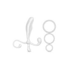 Массажер простаты с эрекционными кольцами белого цвета Blush 