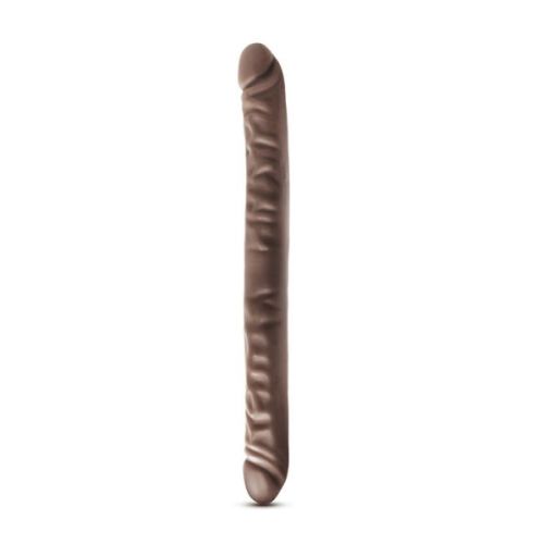 Двойной фаллоимитатор реалистичный шоколадного цвета DR SKIN 18INCH CHOCOLATE   