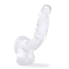 Фалоімітатор із мошонкою реалістичний на присосці прозорий Blush