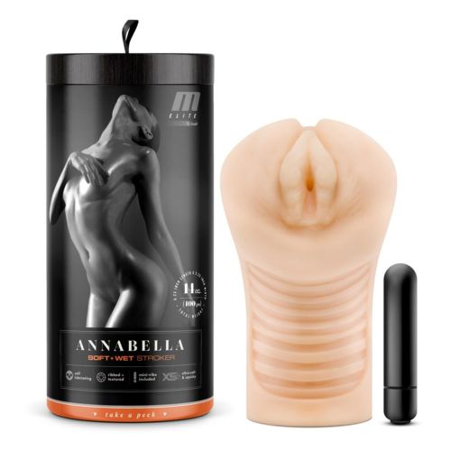 Мастурбатор вагина с вибропулей бежевого цвета Blush Annabella 