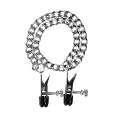 Затискачі для сосків на сріблястому ланцюжку BOSS of TOYS GP FLAT NIPPLE SCREW