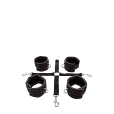 Система фиксации БДСМ для рук и ног черного цвета Guilty PleasureTIE CUFF SET