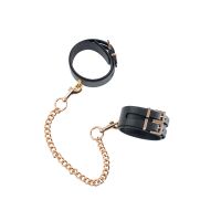 Фиксаторы для ног черного цвета на золотистой цепочке Guilty Pleasure ANKLE CUFFS
