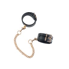 Фіксатори для ніг чорного кольору на золотистому ланцюжку Guilty Pleasure ANKLE CUFFS
