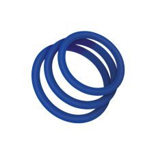 Набір ерекційних силіконових кілець синього кольору Zolo Classic stretchy silicone cock ring  3 штуки