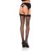 Панчохи із поздовжнім заднім швом чорного кольору Rene Rofe Lingerie Lace Top Sheer Thigh High W Backseam