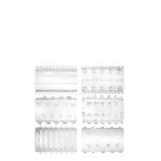 Насадки на член прозорого кольору Adam & Eve Super Stretch Tickler Sleeves 7 штук