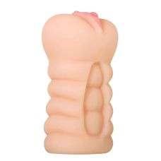 Мастурбатор анус і вагіна з внутрішніми кульками тілесного кольору Adam & Eve Adams tight stroker massage beads