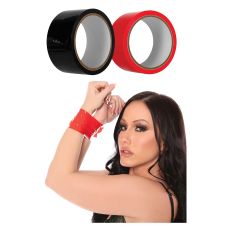 Скотч для бондажу БДСМ червоного та чорного кольорів A&E Fetish dreams bondage tape 2 штуки