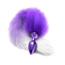 Анальна пробка із хвостом фіолетового кольору NS Novelties Global Novelties Nixie Metal Butt Plug With Ombre Tail Purple Metallic