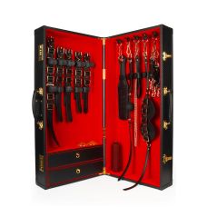 Шкаф-чемодан для БДСМ-аксессуаров черного цвета TABOOM Desires Masterpiece Case 11 предметов