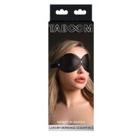 Маска на очі БДСМ штучна шкіра чорна Taboom Infinity розмір One Size