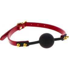 Кляп кулька в рот БДСМ чорного кольору з червоним ремінцем Taboom Silicone Ball Gag
