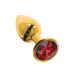 Анальная пробка золотистого цвета с красным камушком Taboom размер S Анальная пробка золотистого цвета с красным камушком Taboom размер S