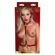Портупея классическая с золотистыми застежками красная Taboom Bondage in Luxury размеры S/M
