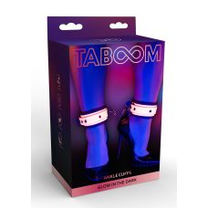 Оковы светящиеся в темноте БДСМ искусственная кожа розового цвета Taboom
