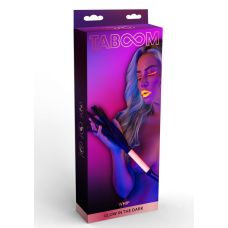 Плеть светящаяся в темноте БДСМ искусственная кожа розово черная Taboom длина 370 мм