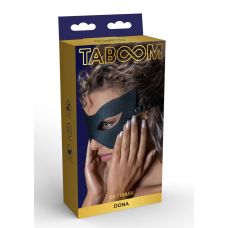 Маска на глаза кошечка БДСМ искусственная кожа черная Taboom 