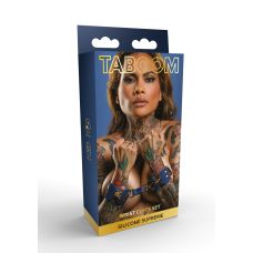 Комплект силиконовых наручников на запястье синего цвета Taboom Supreme