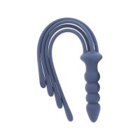 Кнут с держателем в виде анальной пробки синего цвета Taboom Silicone Supreme