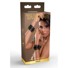 Наручники БДСМ из искусственной кожи черного цвета Taboom 