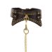 Ошейник с поводком и заклепками БДСМ из искусственной кожи черного цвета Taboom  Ошейник с поводком и заклепками БДСМ из искусственной кожи черного цвета Taboom