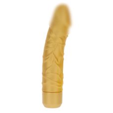 Вібратор великий реалістичний золотистого кольору Toy Joy Gold Dicker довжина 201 мм