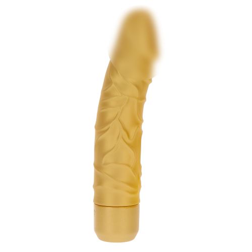 Вібратор великий реалістичний золотистого кольору Toy Joy Gold Dicker довжина 201 мм