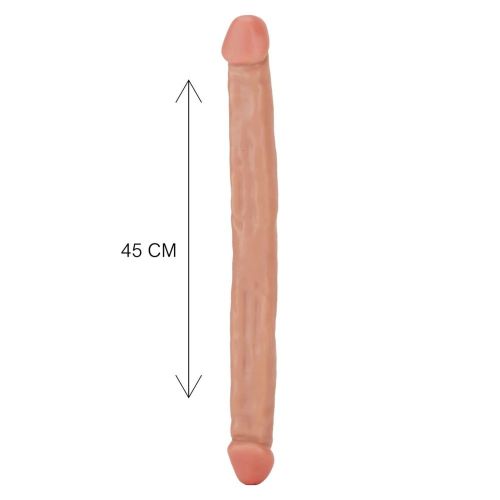 Фалоімітатор реалістичний двосторонній бежевого кольору Toy Joy