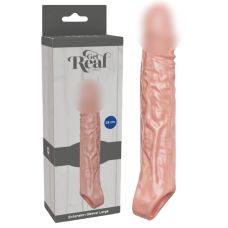 Удлиняющая реалистичная насадка на член с петлей на мошонку бежевая ToyJoy Get Real Extension Sleeve размер Large 